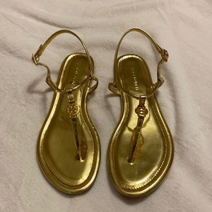 gold tory burch “emmy” sandals